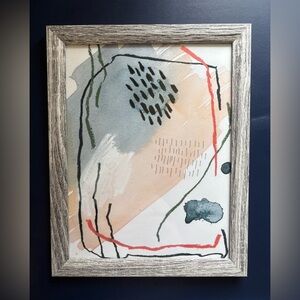 Abstract art print with gray frame